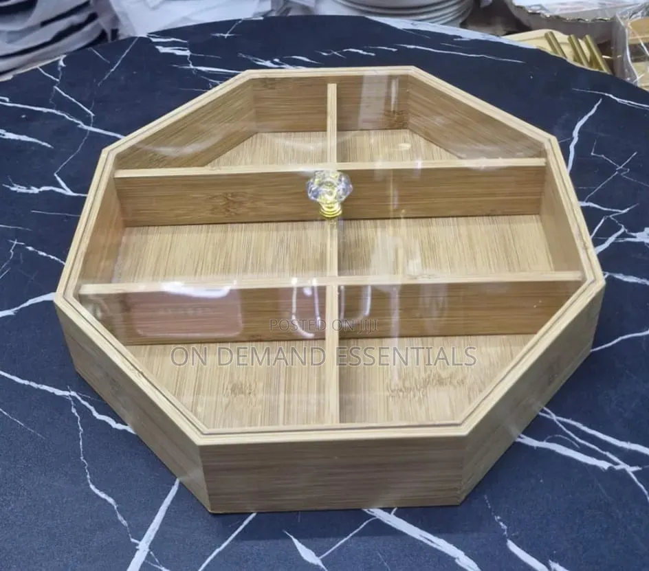 6 Section Octagon Bamboo Tray Divider