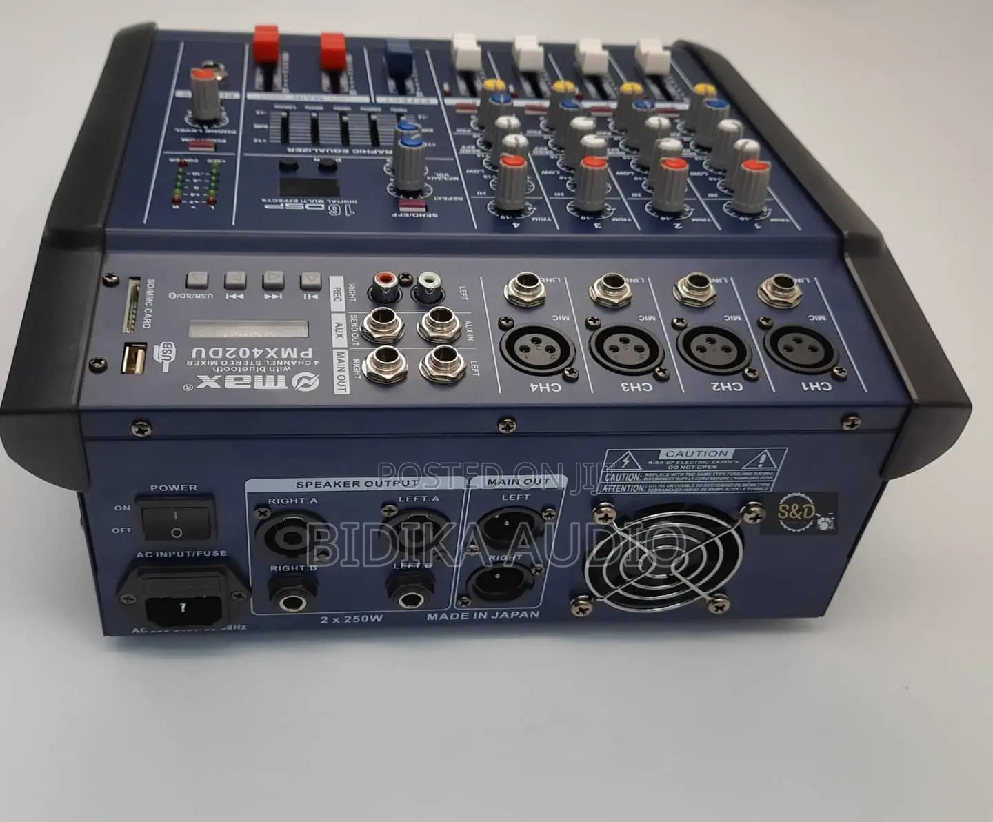 Max PMX402DU 2 X 250W 4-Channel Professional Mixer With Bluetooth
