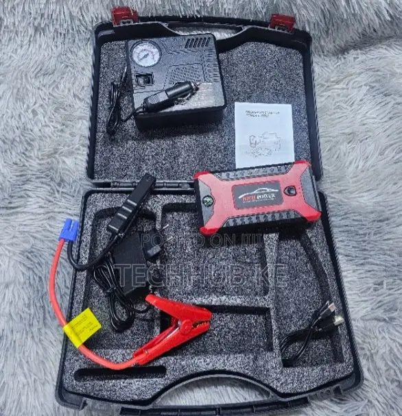 Emergency Car Jump Starter Power Bank With Digital Air Compressor