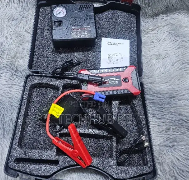 Emergency Car Jump Starter Power Bank With Digital Air Compressor