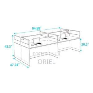 Office Workstation : 4 Way Office Staff Workstation With Drawers