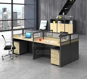 Office Workstation : 4 Way Office Staff Workstation With Drawers