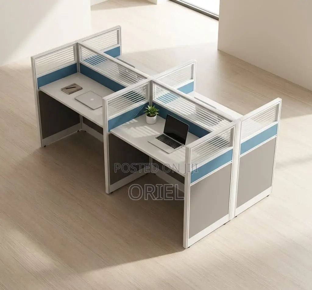 Office Workstation : 4 Way Office Staff Workstation With Drawers