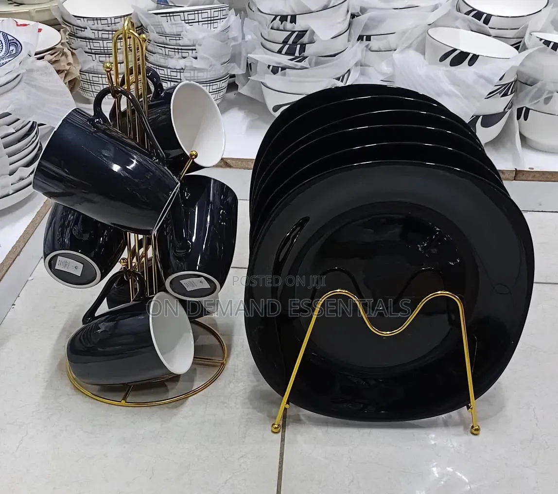 12Pcs Black Dinner Set