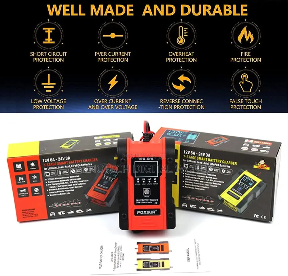 Automatic Pulse Repair Charger Pack for Gel Wet AGM Lithium LiFePO4