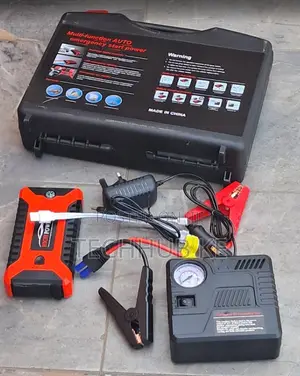 Rechargeable Car Jump Starter With Air Compressor and LED Flashlight