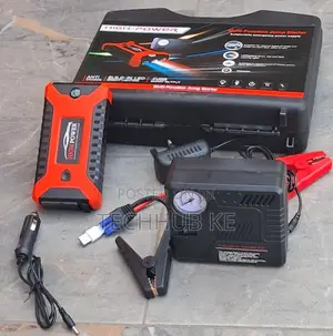 Car Battery Booster Pack With Tyre Inflator, USB Output SOS Light