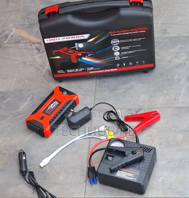 Heavy Duty Car Jump Starter With Built-in Air Compressor Power Bank