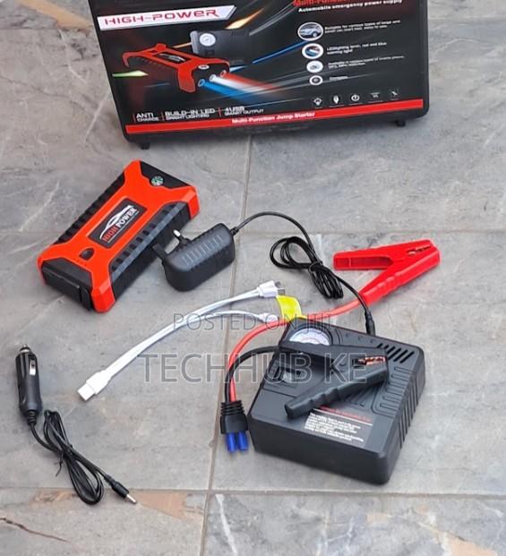 4-in-1 Car Jump Starter With Air Compressor, LED Flashlight Inflator - thumbnail 2