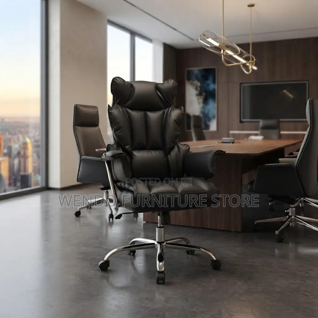 Office Chairs; Adjustable Leather Tufted Office Chairs