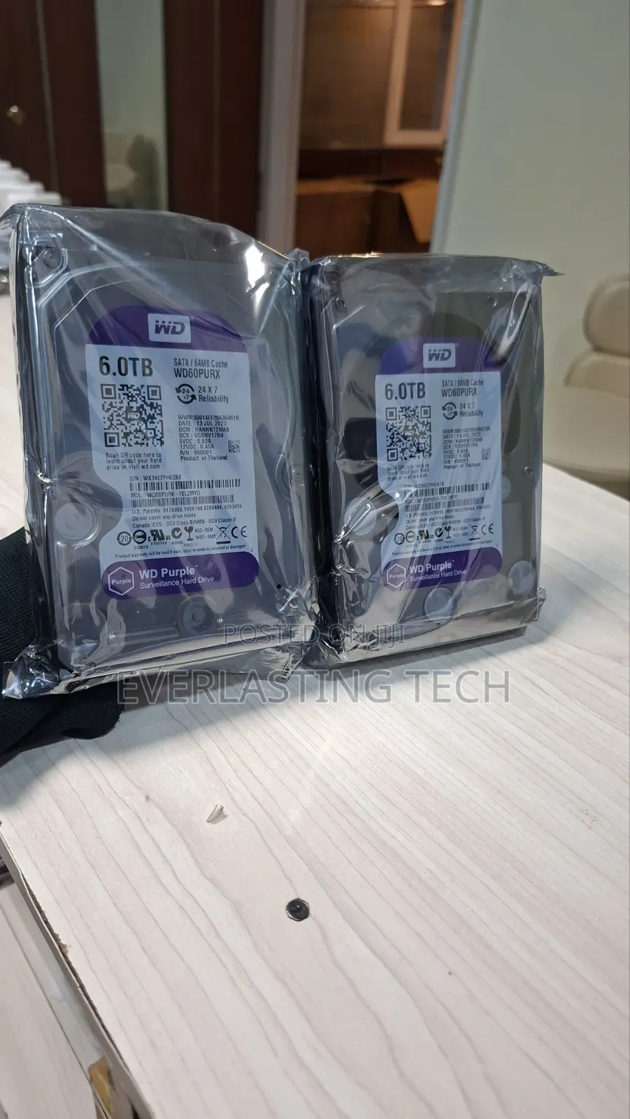 WD Purple Surveillance Hard Drive 6 TB, 128 MB, 5640 RPM -