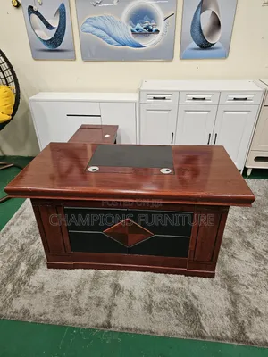 1.6M L-Shaped Mahogany Office Deak