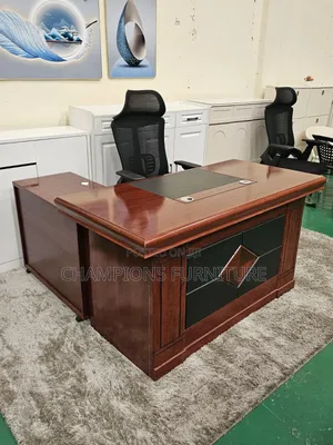 1.6M L-Shaped Mahogany Office Deak
