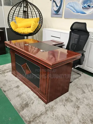 1.6M L-Shaped Mahogany Office Deak