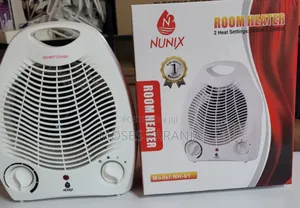 Nunix NH-01 Compact Fan Heater – Dual Heat Settings 1000w/2000w