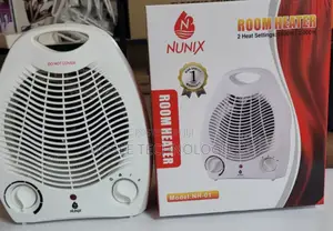 Nunix NH-01 Compact Fan Heater – Dual Heat Settings 1000w/2000w