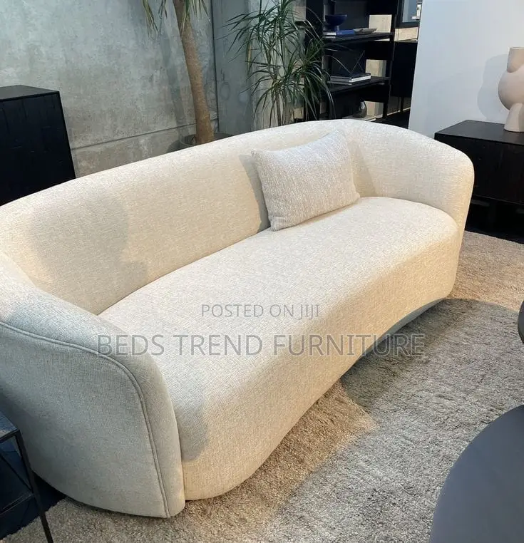 2-Seater Curved Sofa Off-White