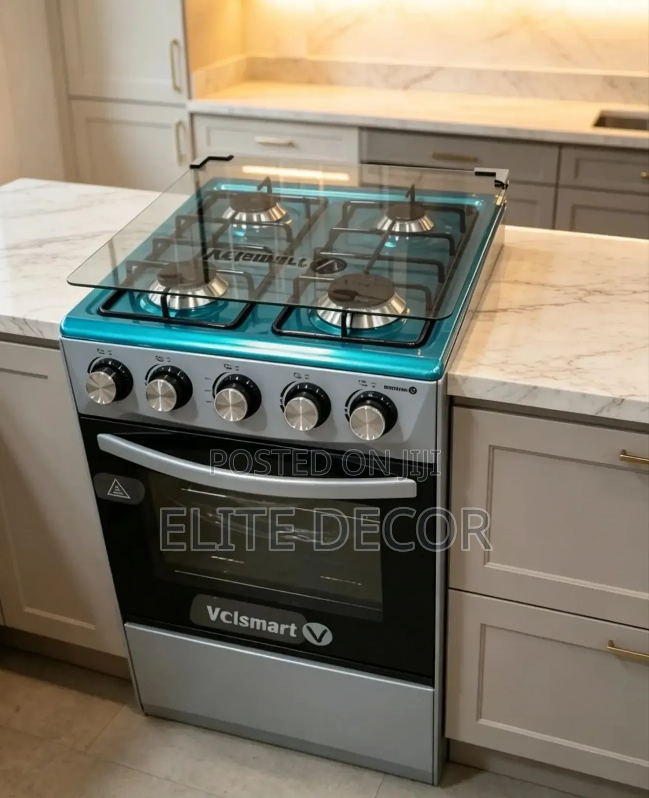 Volsmart 50×55 Standing Cooker – 4 Gas Burners With Electric Oven