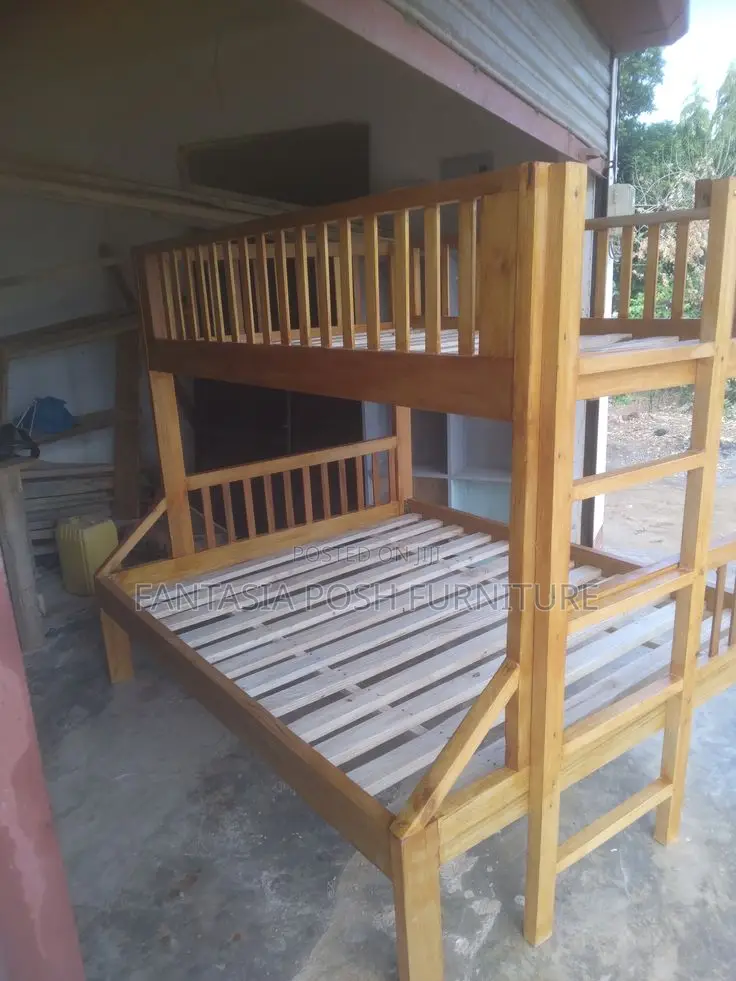 3x6 Top, 4x6 Bottom Rich Solid Wood Bunk Bed: Free Delivery