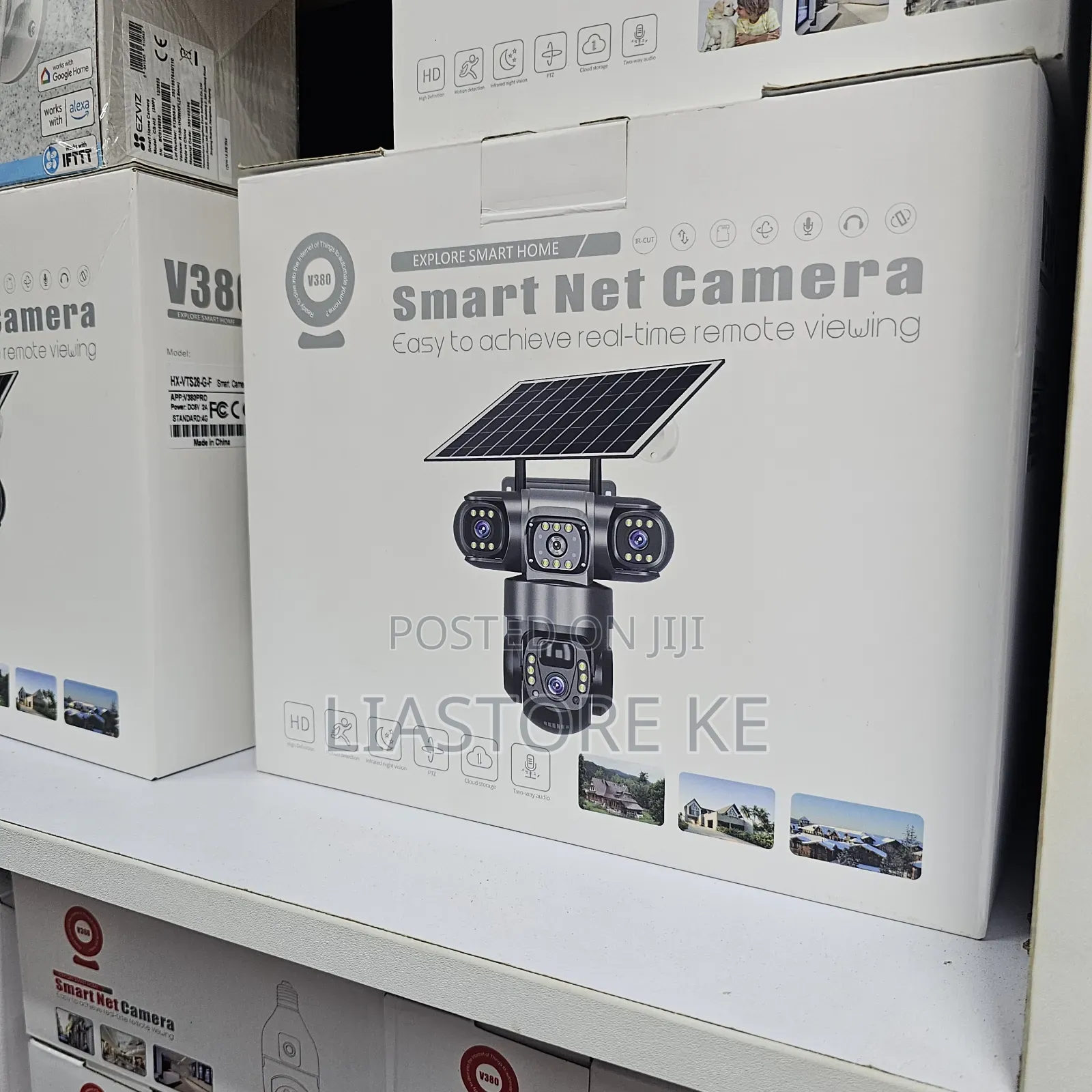V380 Tripple Lens Solar Powered Camera