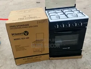 Volsmart 50×55 Free-Standing Gas Cooker – 4 Gas Burners, Electric Oven