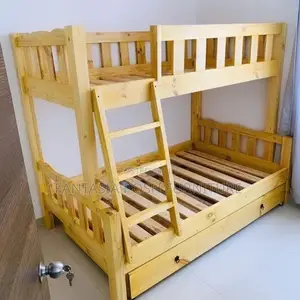 3.5x6 Top, 4x6 Bottom Golden Pine Bunk Bed With Storage Drawer