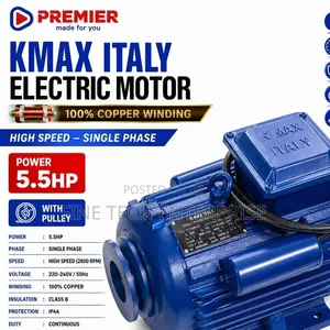 Kmax Italy Electric Motor 5.5HP High Speed With Pulley .