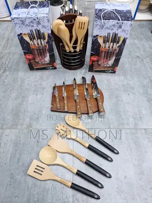 12 PCs Stunning Wooden Utensil and Professional Knife Set