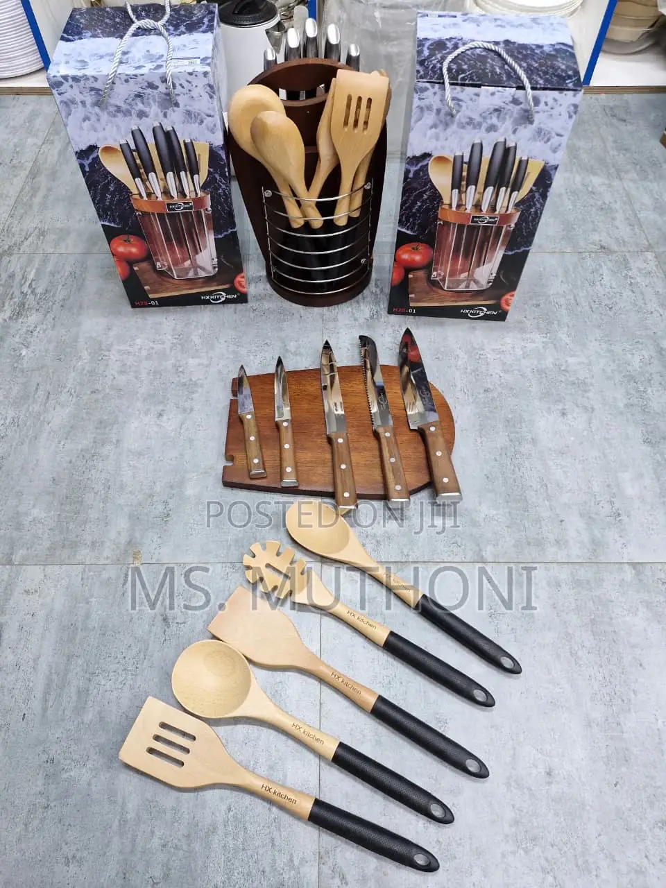 12 PCs Stunning Wooden Utensil and Professional Knife Set