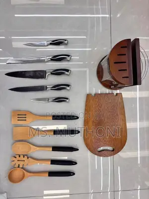 12 PCs Stunning Wooden Utensil and Professional Knife Set