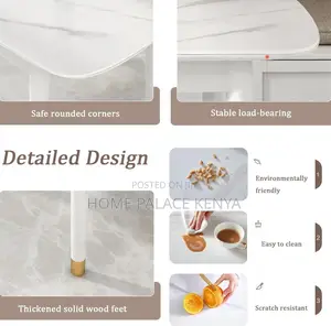 Dining Table: Extendable Ceramic White Top Table With White Solid Legs