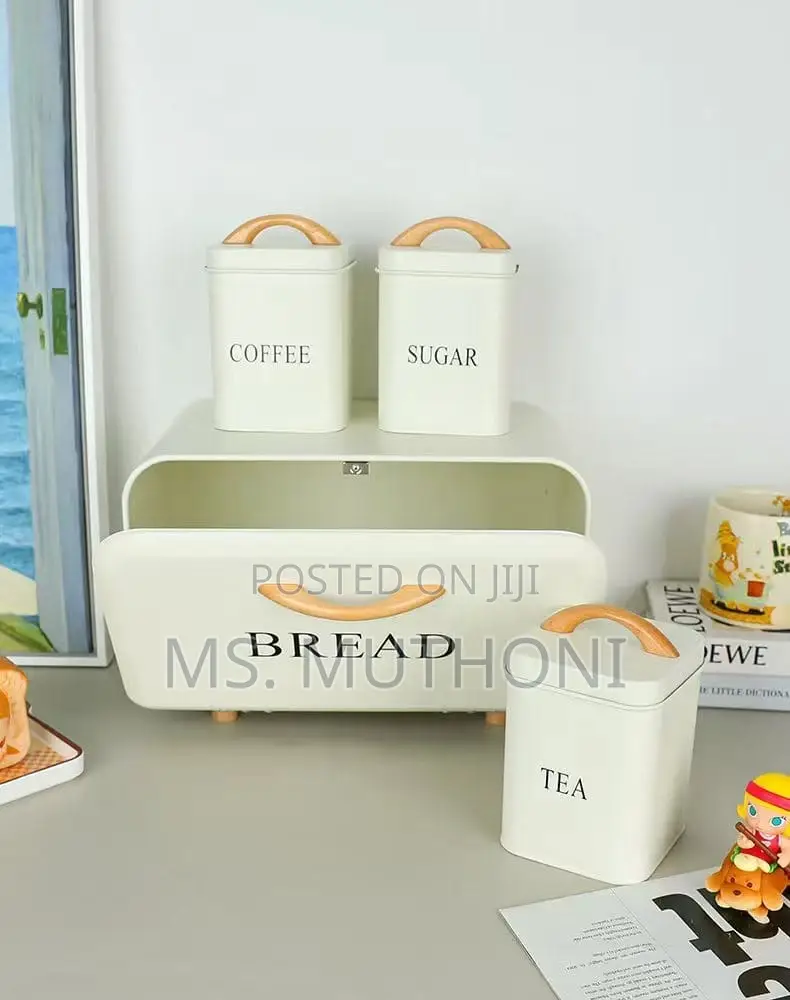 Modern Home Kitchen Bread Box / Tea Sugar Coffee Storage Carnister