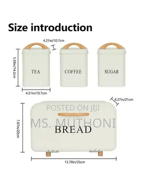 Modern Home Kitchen Bread Box / Tea Sugar Coffee Storage Carnister