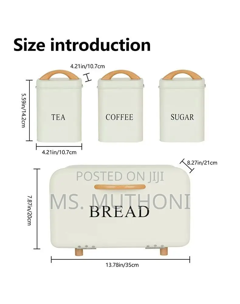 Modern Home Kitchen Bread Box / Tea Sugar Coffee Storage Carnister
