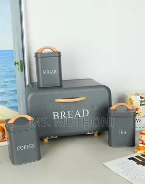 4-Piece Kitchen Bread Bin Canisters Storage Set