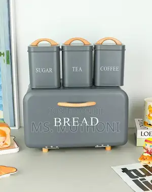 4-Piece Kitchen Bread Bin Canisters Storage Set