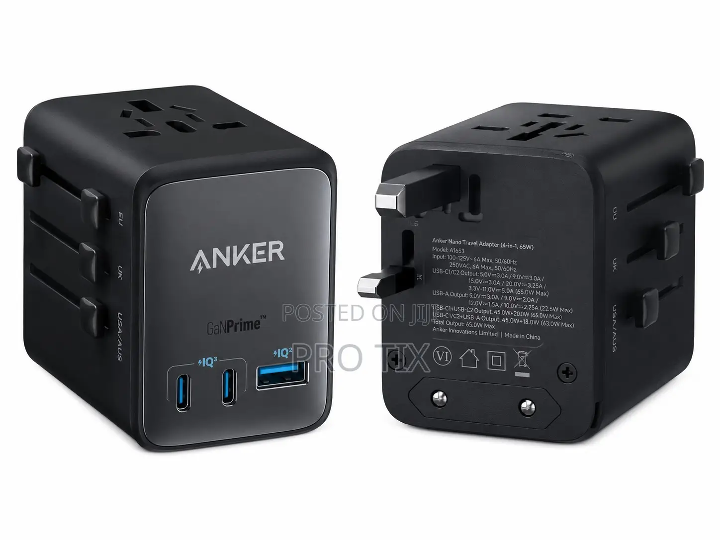 Anker Nano Travel Adapter (4-in-1, 65w) Black