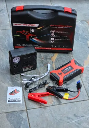 Portable 12V 99800mAh Car Jump Starter Built in Tire Inflator AIR Pump
