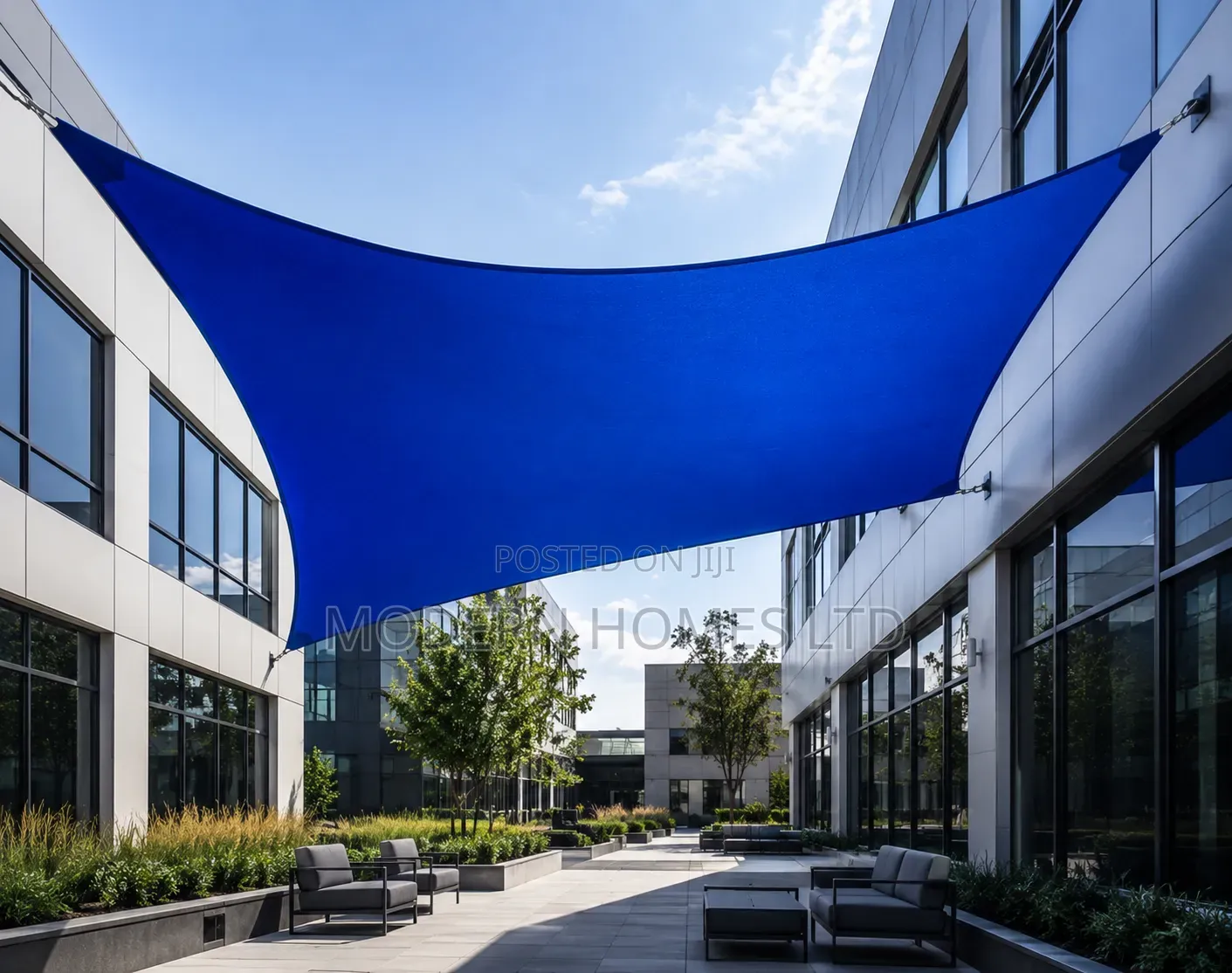 Royal Blue Shade Sails Kenya | Premium Outdoor Shade Installation