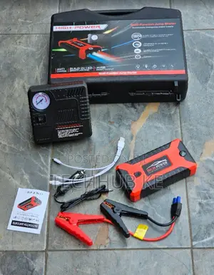 12V Portable Jump Starter With Air Pump Multifunction Car Booster