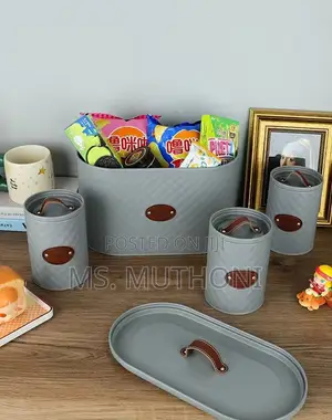 4pc Quilted Metal Bread Bin + Canister Set*