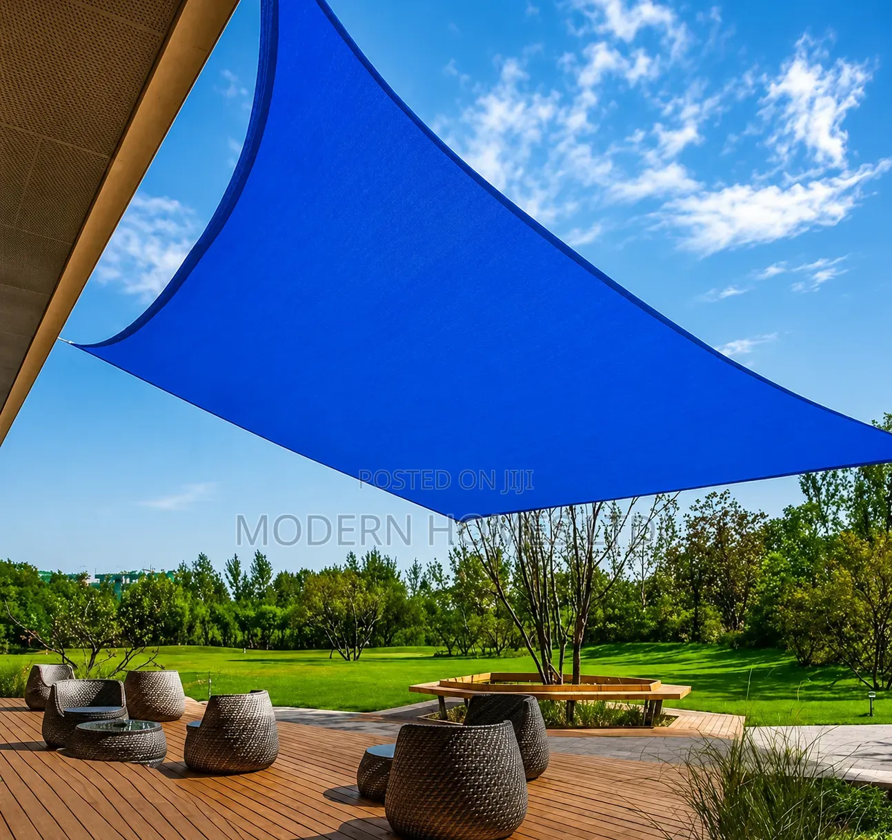 Royal Blue Shade Sails Kenya | Premium Outdoor Shade Installation
