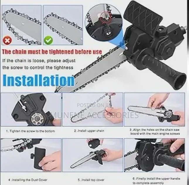 6 Inch Electric Drill Modified to Electric Chainsaw Tool Attachment