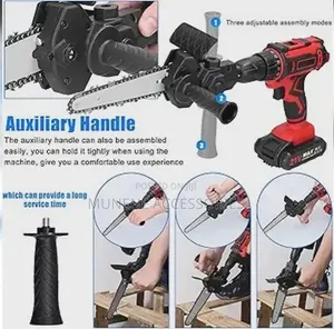6 Inch Electric Drill Modified to Electric Chainsaw Tool Attachment