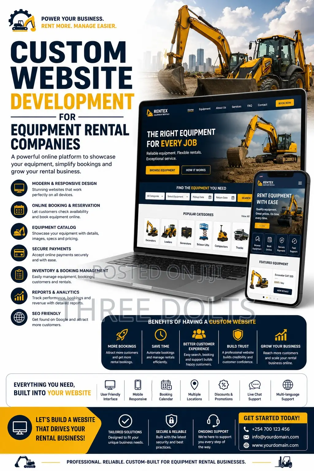 Custom Website Development for Equipment Rental Companies