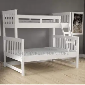 3.5x6 Top, 4x6 Bottom Elegant White Bunk Bed