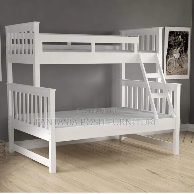 3.5x6 Top, 4x6 Bottom Elegant White Bunk Bed