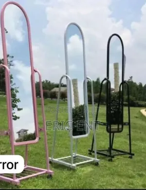 Executive Big Size Dressing Mirror With Wheels and Storage Rack