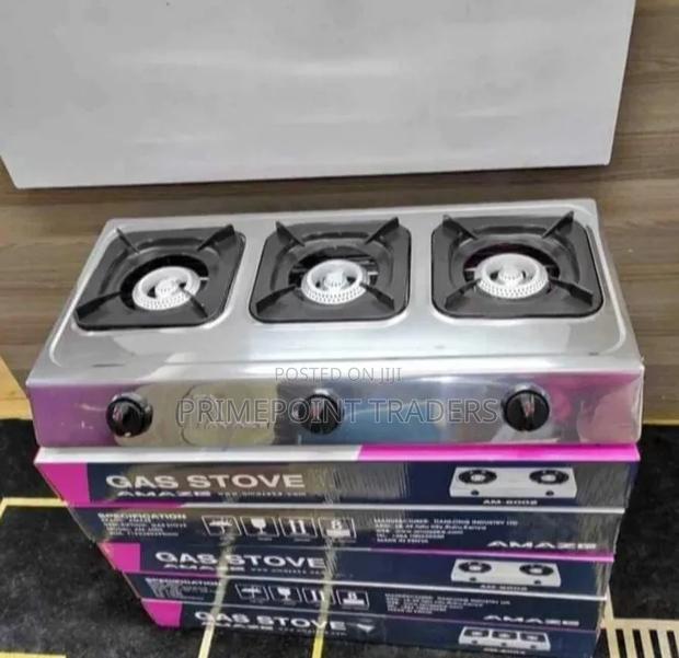 Amaze 3-Burner Table Top Gas Stove – Compact Design, Powerful Perfo - thumbnail 2