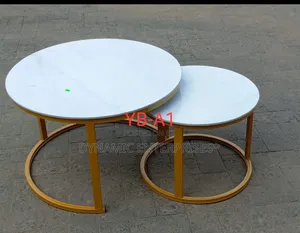 2 in 1 Gold White Nesting Coffe Table
